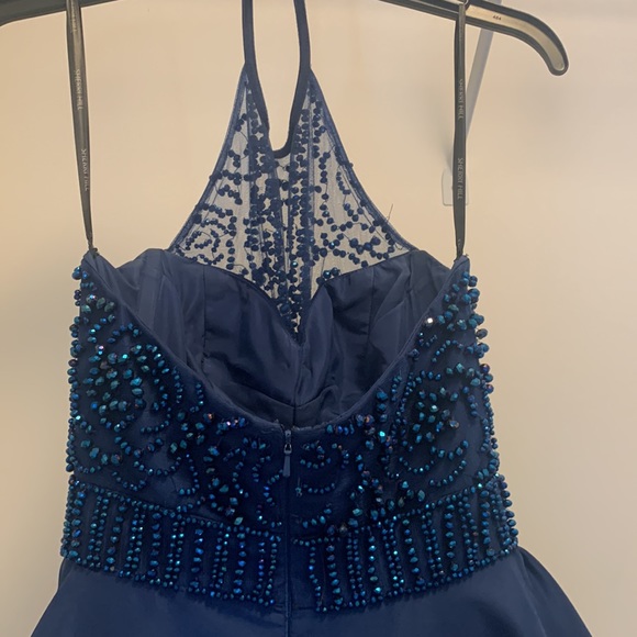 Dark Blue/Navy Halter,beaded body, crinoline skirt for a little poof - Picture 3 of 6